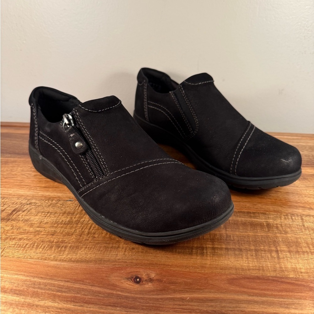 Clarks Black Leather Carleigh Ray Leather Slip-ons Size 7 - Picture 10 of 10
